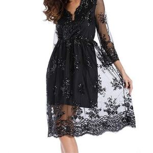 Stunning Black Sequin Dress